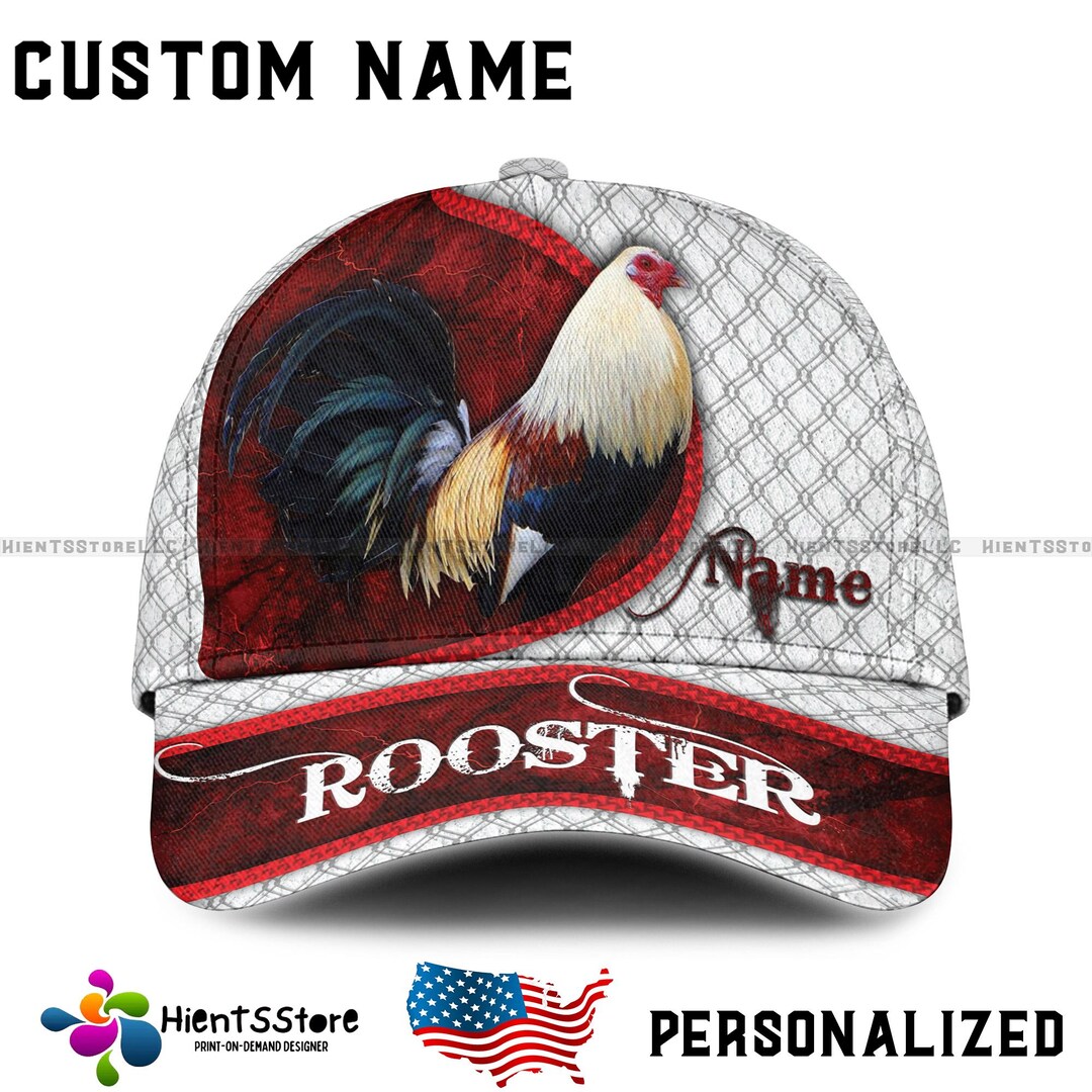 Custom Name Rooster Hat for Men With Custom Name – 3D Chicken Cap, Farm ...