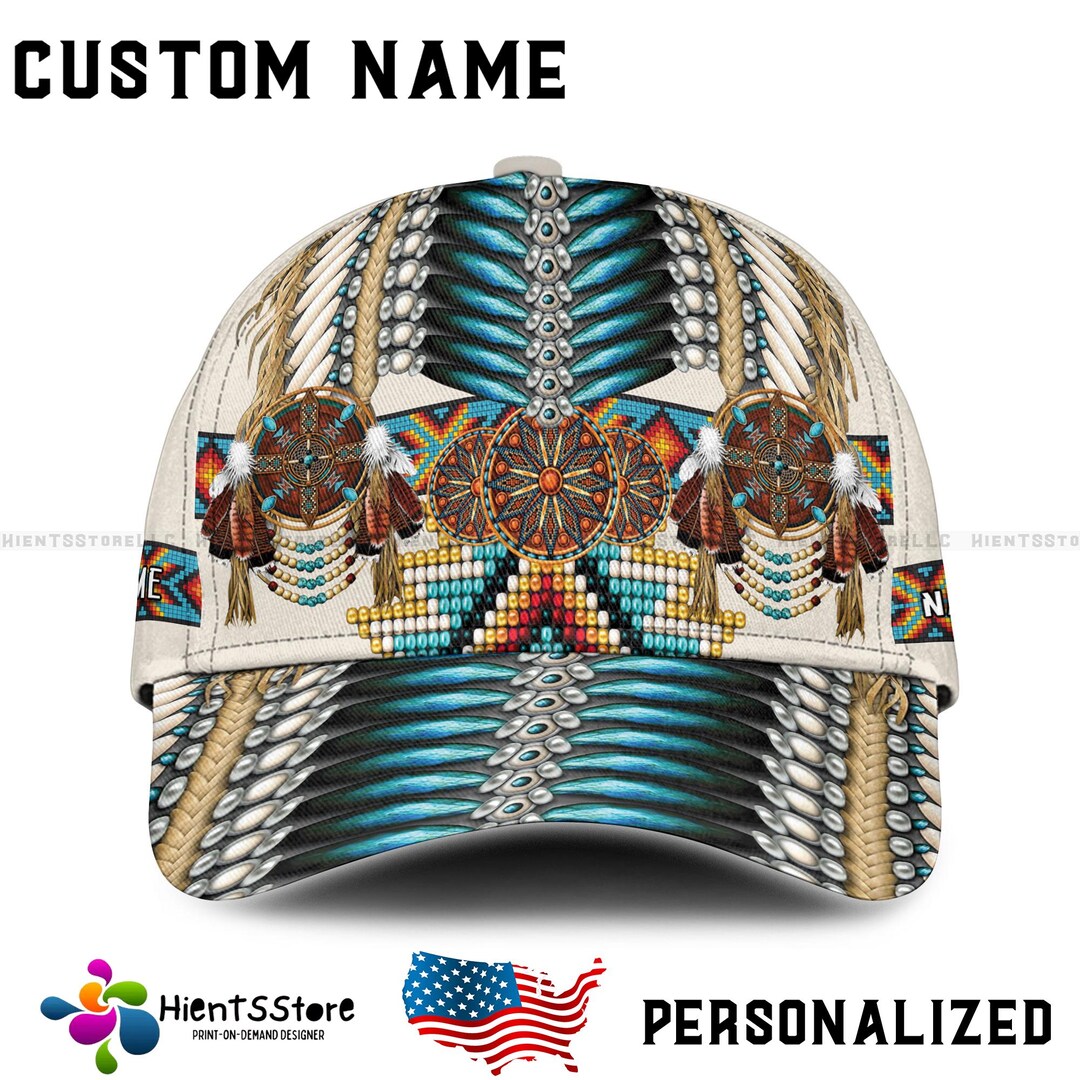 Custom Name Native American Feather Cap - Personalized Tribal Design ...