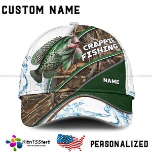 Custom Name Fishing cap, Personalized Bass Fishing Cap, Outdoor Gear, Camo and Name Options, Perfect Fishing Gifts for Men, Trucker & Dad