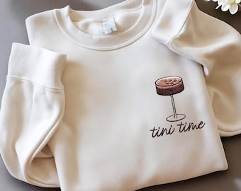 Embroidered Tini Time, Espresso Martini Crewneck, Espresso Martini Sweatshirt, Just A Girl Who Loves Espresso Martinis, Martini Time