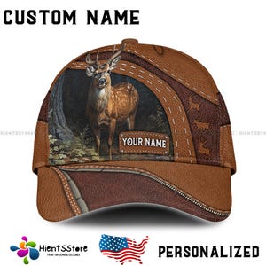 Gorras de caza de ciervos con nombre personalizado, gorra de camuflaje personalizada con nombre, regalo perfecto para cazadores al aire libre, gorra de caza de camuflaje, gorra de caza personalizable