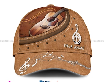 Benutzerdefinierter Name 3D-Druck-Baseballmütze für Musikliebhaber, perfektes Unisex-Geschenk für Jugendliche und Männer Personalisierte Geschenkmütze mit einzigartigem Designliebhaber Giutar
