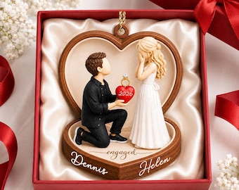 Personalized Couple Marriage Proposal 2 Layer Acrylic Ornament,Engagement Ornament, Wedding Gift for Couple, Engaged Couples, Newlyweds Gift