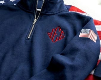 Bluza z haftowanym zamkiem błyskawicznym J.E.E. Epstein, koszula z haftowanym monogramem JEE, granatowa bawełna, unisex, srebrny