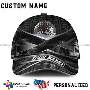 Benutzerdefinierte Name Golfball Kappe für Männer, personalisierte Name Trucker Kappe, Einzigartige Golf-Liebhaber Geschenk, schwarze Mesh Baseballkappe, Golf Dad Hut USA