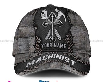 Custom Name Machinist Cap, Custom Name Snap back Hat, Custom Machinist Name cap, 3D Printed Industrial Cap for Machinists