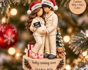 Personalized Pregnancy Christmas Ornament, See You In 2026 Baby Bump Keepsake, Expecting Parents Gift, Baby Announcement, Pregnancy Ornament