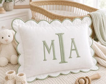 Personalized Monogram Pillow Cover, Custom Embroidered Name Cushion, Nursery Baby Room Decor, Dorm Room Pillow, Slumber Party Gift for Girls