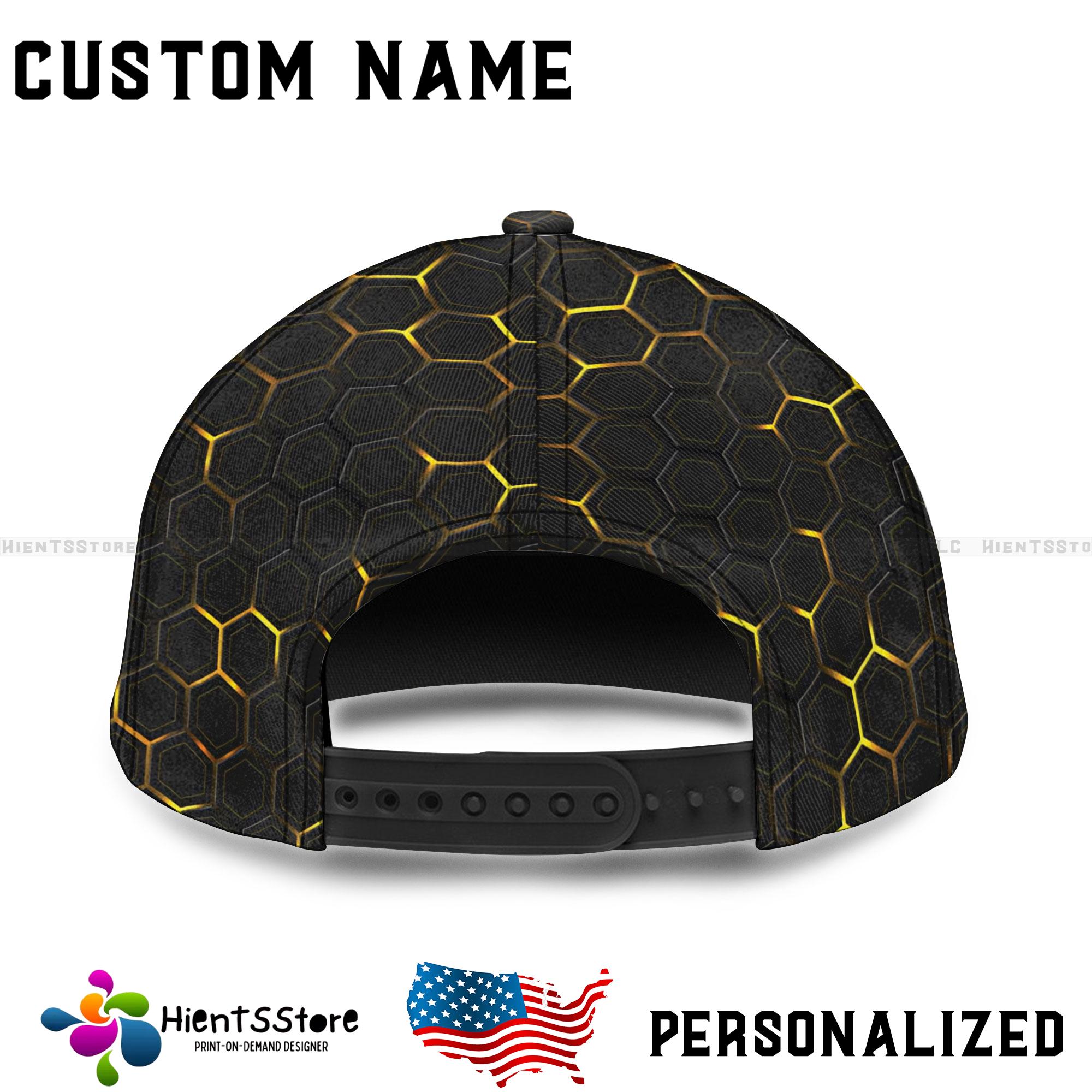 Custom Name Bee Hat With Personalized Name Honeycomb Baseball Cap Gift ...