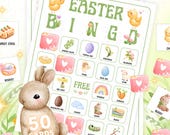 50 Easter Bingo Cards, Printable Spring Bingo, Easter Party Game for Kids & Family Fun, Easter Activity, Instant Download