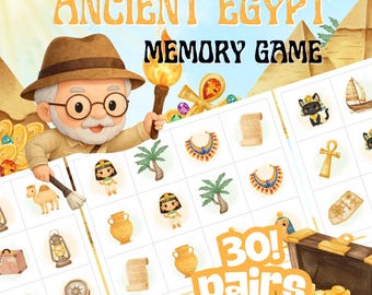 Memory-Spiel - Antikes Ägypten - Druckbare Memory-Spiel für Kinder (PDF Download)