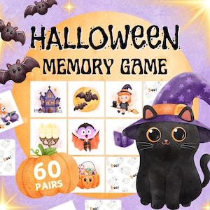Big Halloween Memory Game - Fun Party Activity for Adults & Kids (Digital Download, PDF)