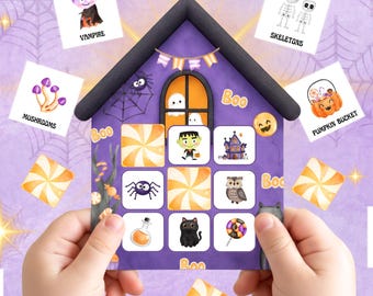 Halloween Bingo for Little Ones - Toddler Preschool Matching Activity (Instant Download, PDF)