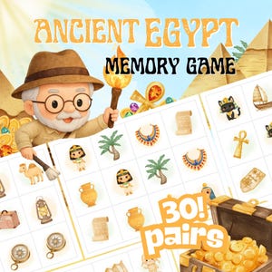 Ancient Egypt Memory Game - Printable Matching Activity for Kids (PDF Download)