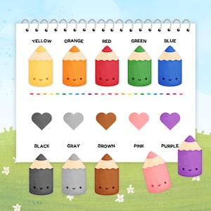 Juego de combinación de colores para niños, libro interactivo para niños pequeños, actividad de clasificación de colores, hojas de trabajo para aprender colores en casa