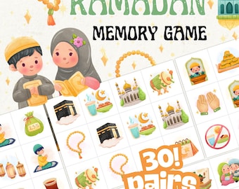 Ramadan Memory Game: Islamic Learning Activity (Instant Download, PDF)