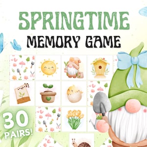 Memory-Spiel zum Ausdrucken, lustiges Memory-Spiel für Kinder, sofortiger Download (60 Karten)