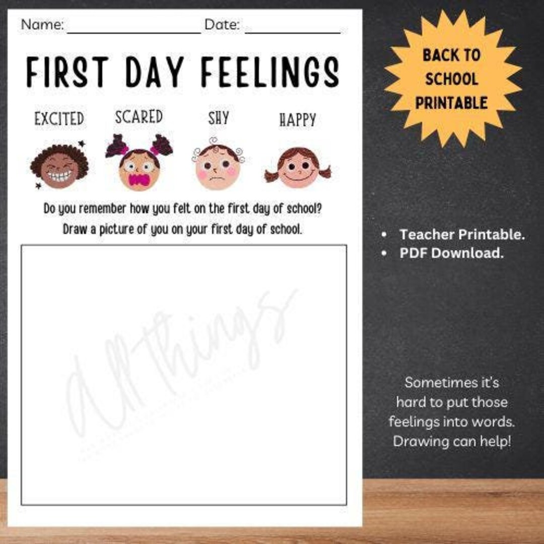 Teacher Printable First Day Feelings Back to School Printable - Etsy