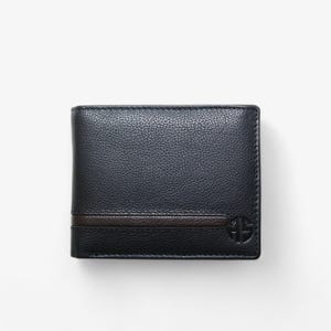 Schlanke schwarze RFID Leder Geldbörse für Herren