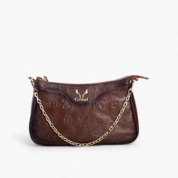 Sac à Main Femme En Soie Marron – Bandoulière Sacoche Artisanale Avec Fermoir – Fait Main US
