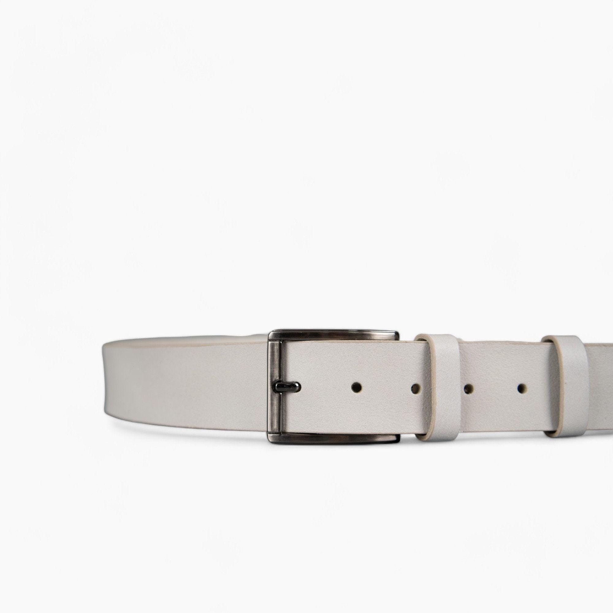 Men's White Genuine Leather Belt - Crisp and Contemporary - Etsy