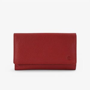 Cartera de piel roja para mujer con protección RFID: elegante y segura