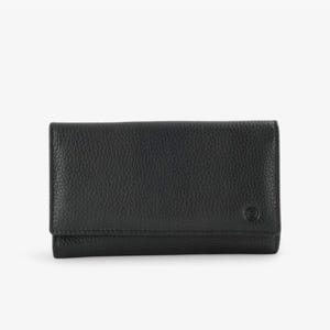 Cartera de piel negra para mujer con protección RFID: elegante y segura