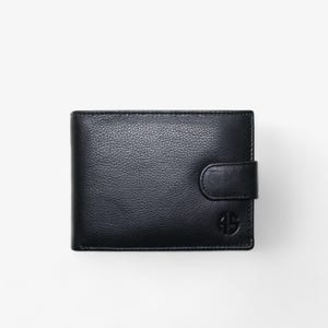 Premium Schwarz RFID Leder Portemonnaie für Herren