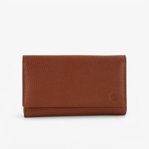 Cartera de mujer de piel marrón con protección RFID: elegante y segura