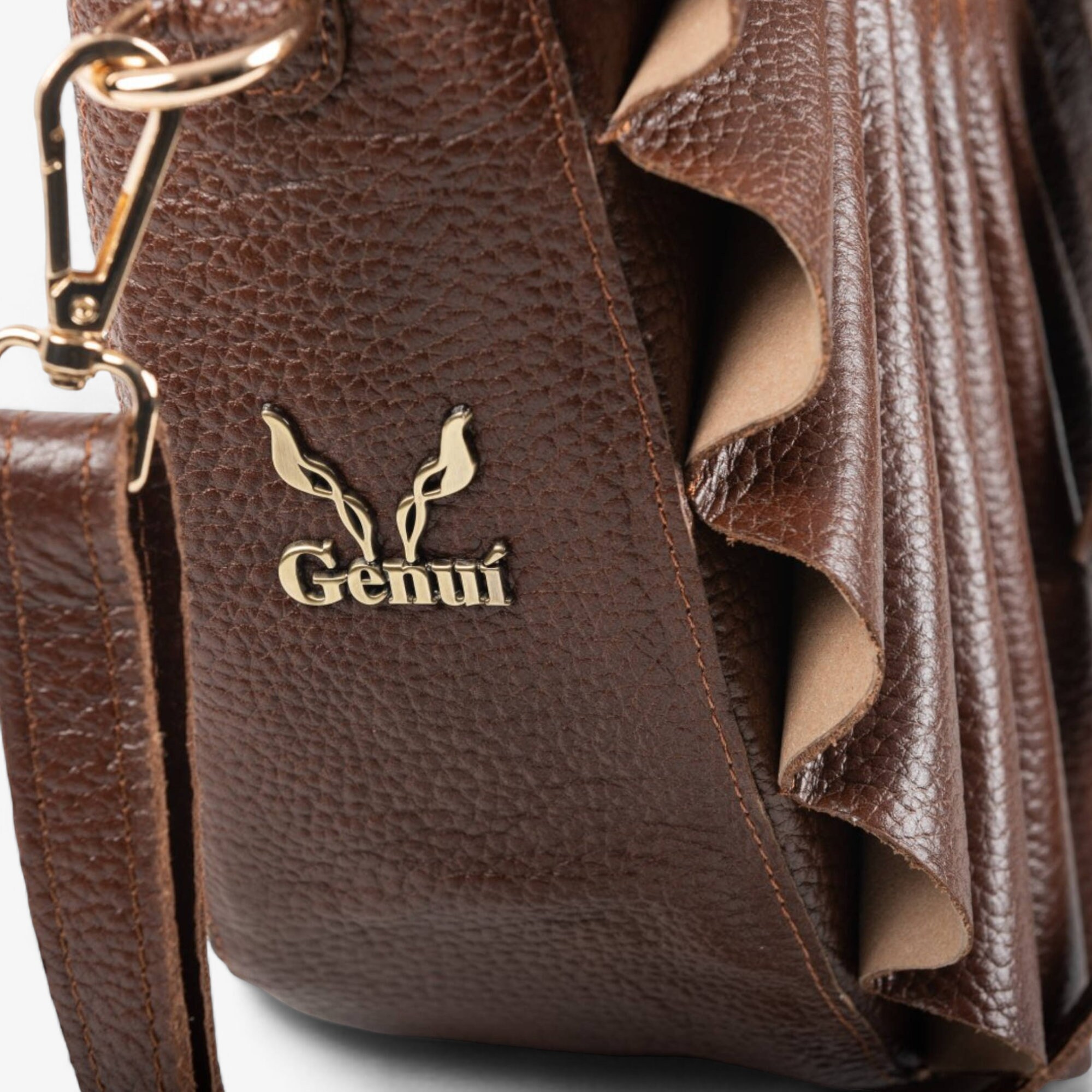 バッグ ENGAGEMENT ET-057 Brown Elegant Brown Leather Shoulder Bag With Bone Ring Handles - Etsy