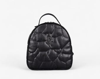 Victoria\'s Secret black faux leather tassel fringe drawstring purse backpack Victorias Secret VS Black Faux Leather Fringe Backpack Bag  main image 4