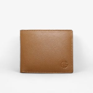 Kompakte Hellbraun RFID Leder Geldbörse für Herren
