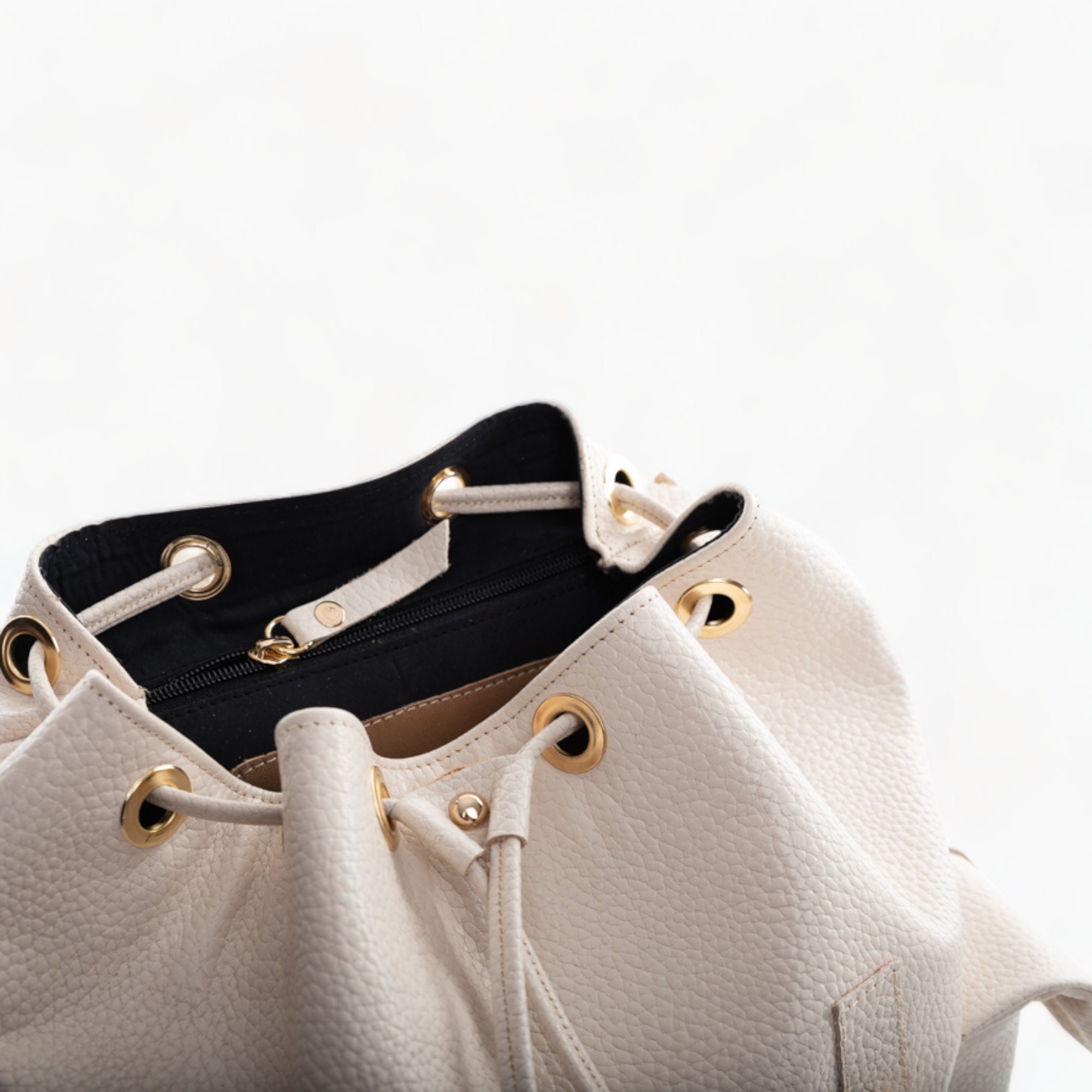 Elegant Beige Backpack with Gold Details Gania Backpack beige • Bonpoint main image 3