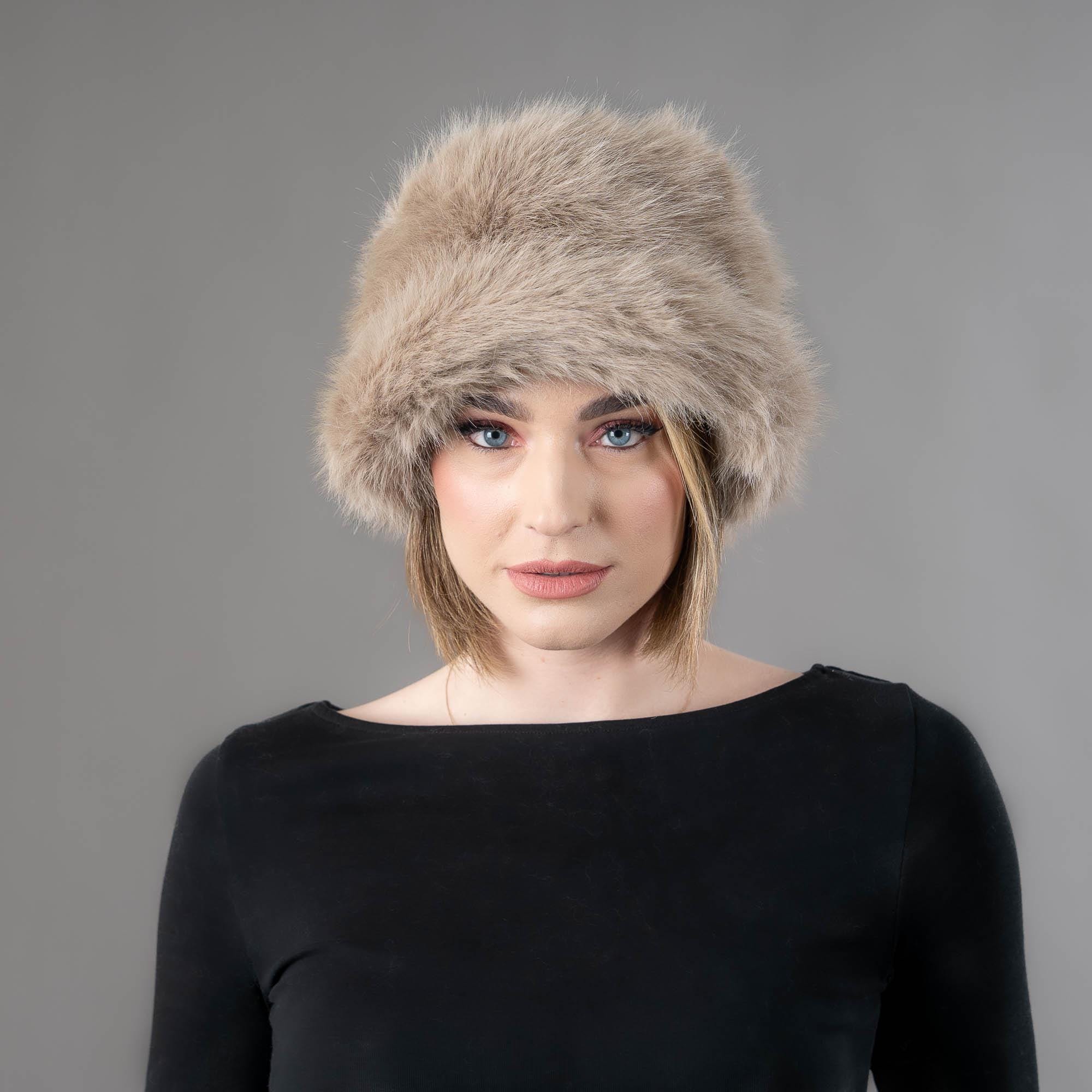Elegant Cozy Faux Fur Hat Beige Soft Warm Winter Hat - Etsy