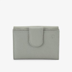 Cartera de mujer de piel gris con protección RFID: compacta y elegante