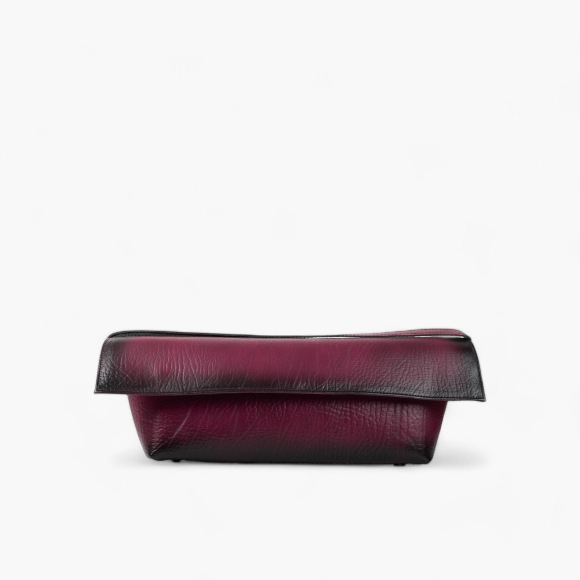 Magenta Elongated Leather Shoulder Bag – Sleek and Stylish 