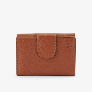 Cartera de mujer de piel marrón con protección RFID: compacta y elegante