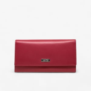 Élégant portefeuille en cuir RFID bordeaux pour plus de sécurité