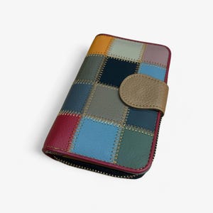 Portefeuille en cuir pour femme au design coloré - Élégant et fonctionnel