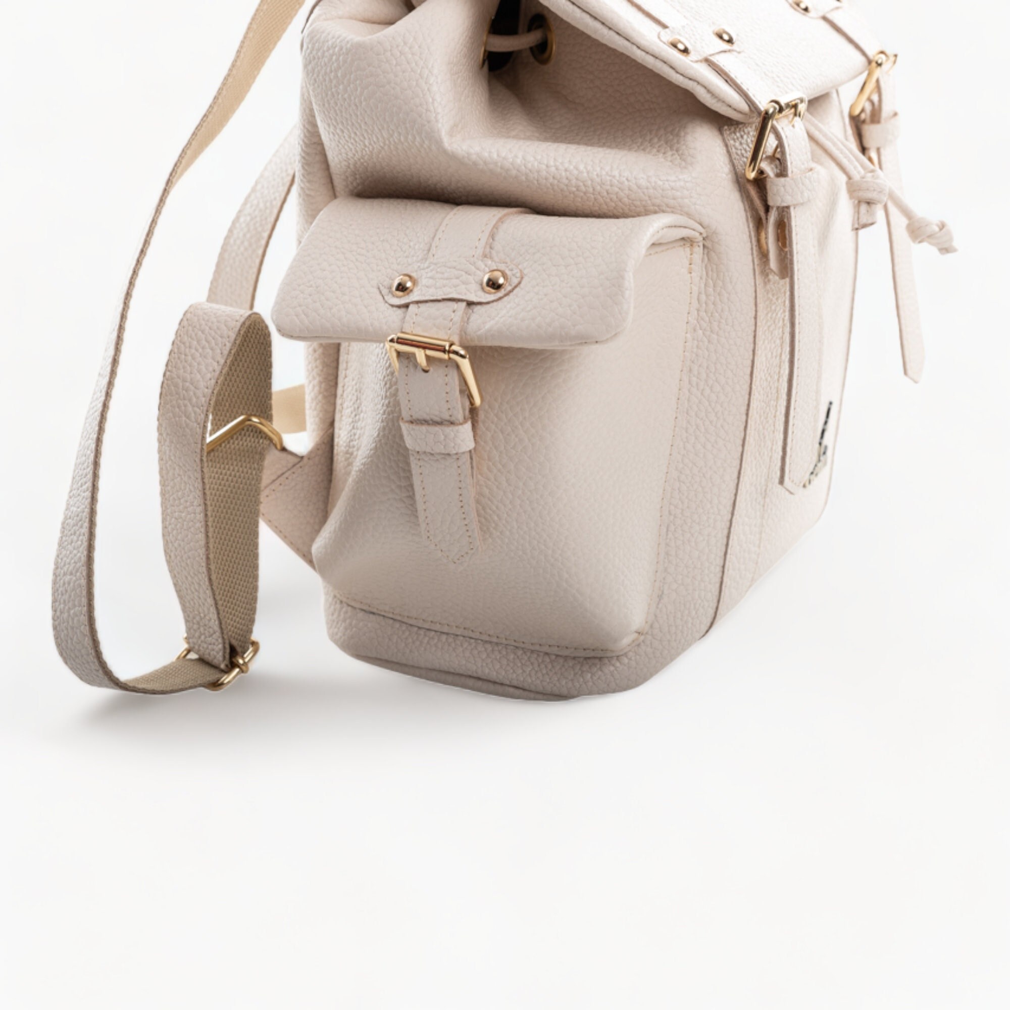 holographic mini backpack target Loungefly X LASR Exclusive Disney Sequin Minnie large travel backpack Leather convertible backpack / Color:Steel Khaki The bookbag includes a