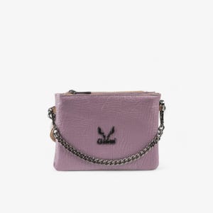 2-in-1 Leder-Clutch in Flieder - Elegant und Vielseitig