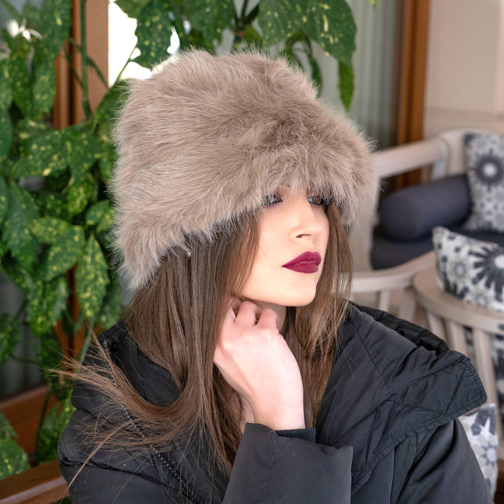 Elegant Cozy Faux Fur Hat Beige Soft Warm Winter Hat - Etsy display picture 1