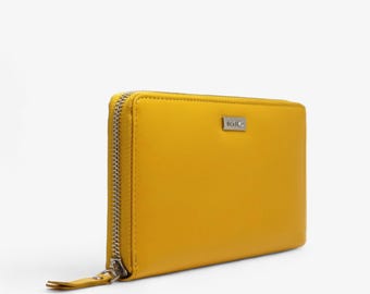 Yellow Leather RFID Wallet for Maximum Protection and Style