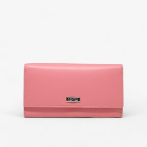 Elegante billetera de cuero RFID rosa claro para mayor seguridad
