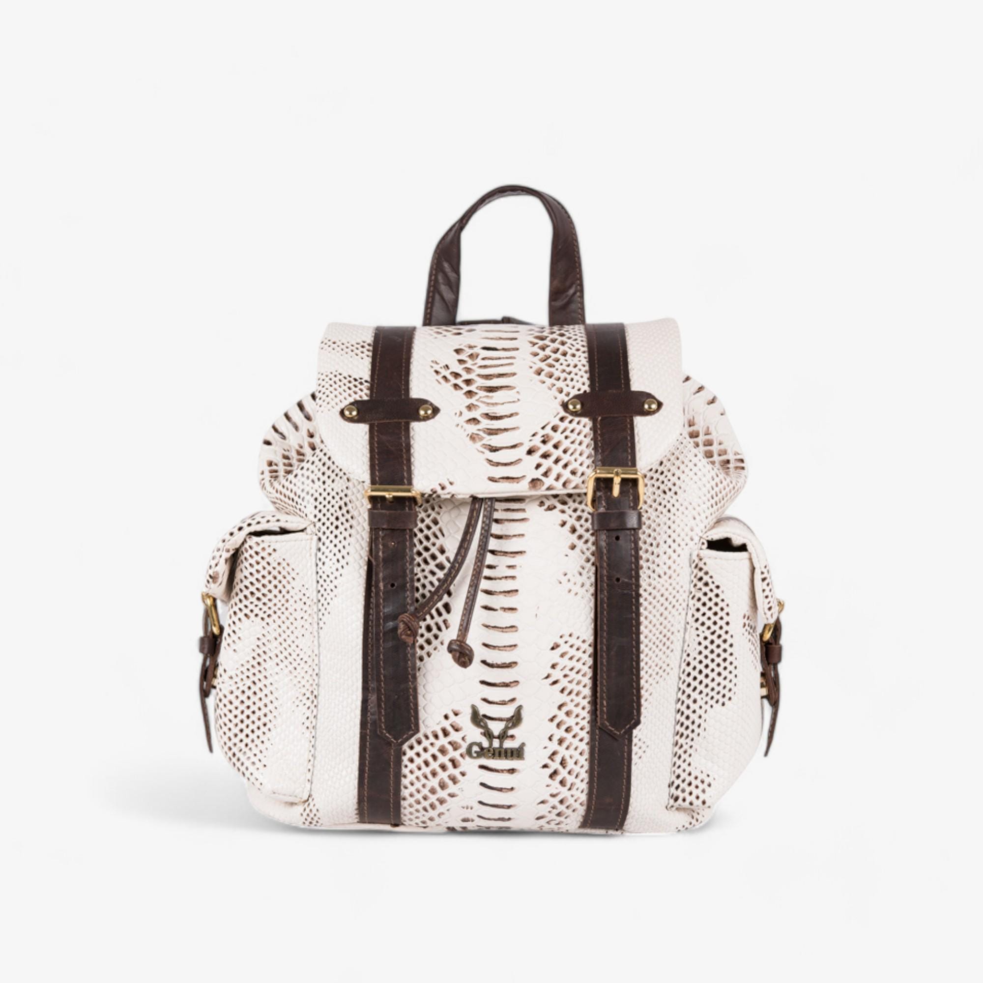 Beautiful chic white/gold pebble faux leather backpack? White Leather Laptop Backpack, Adjustable Travel Rucksack - Etsy main image 3