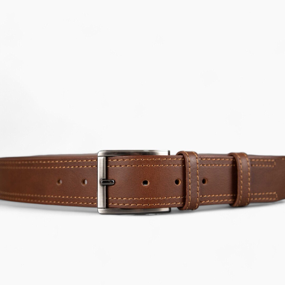 Men's Light Brown Genuine Leather Belt Classic and Refined