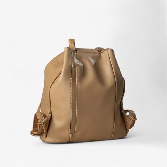 Drawstring Faux Leather Backpack – Ultra Soft Lightweight