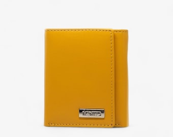 Bold Yellow RFID Leather Wallet – Secure & Compact Everyday Style
