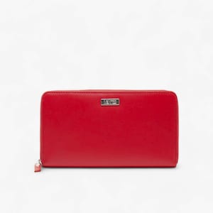 Carteira RFID de couro vermelho para máxima proteção e estilo
