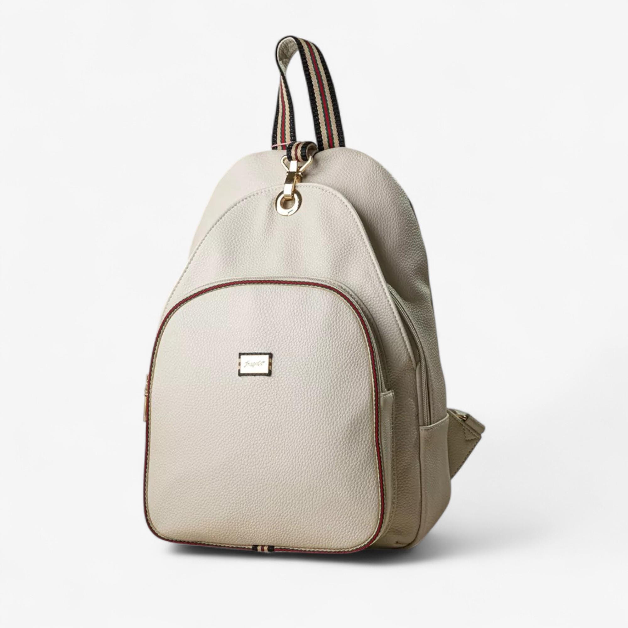 Medium Faux Leather Backpack with Adjustable Straps and Two Compartments Vansarto-Women-Fashion-Zipper-  main image 2
